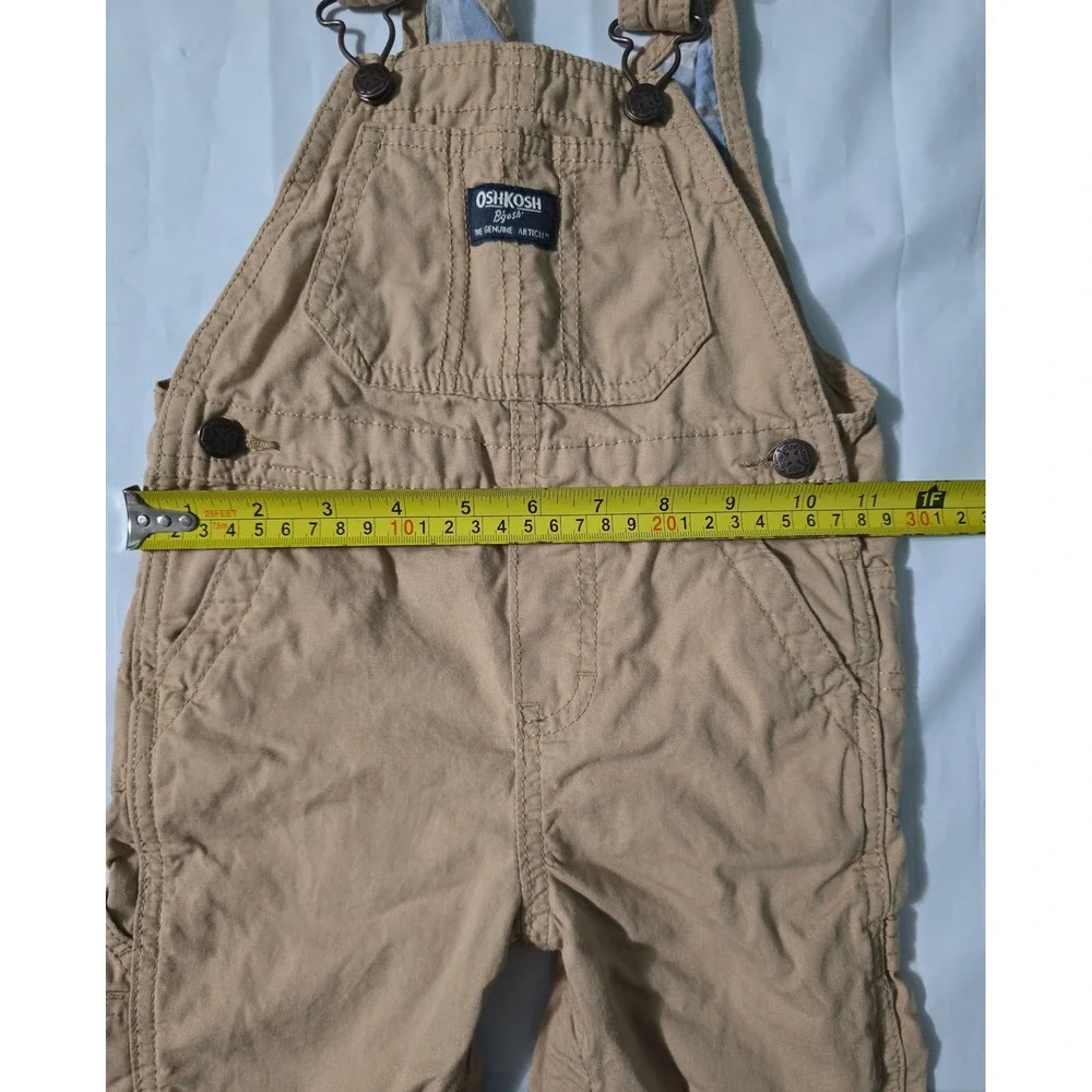 OshKosh Bgosh Toddler Boys Khaki Canvas Overalls Tan 18M 1T273010